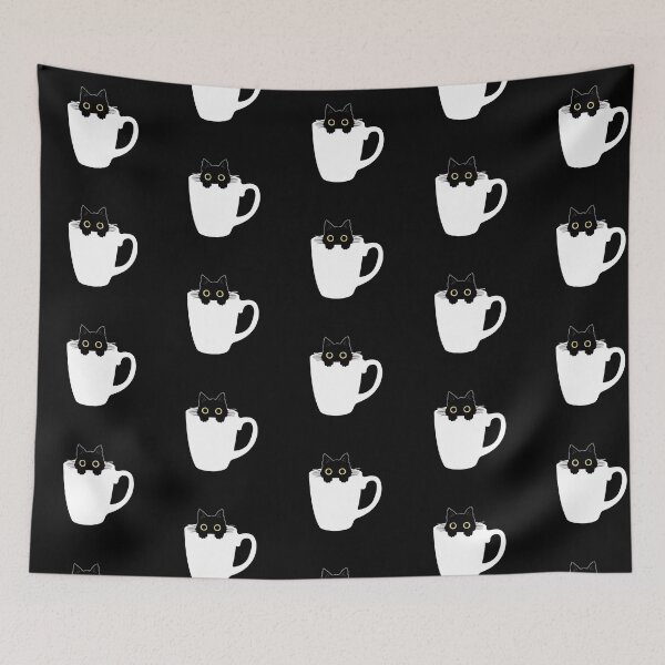 Item preview, black Cat in Mug Hiding designed and sold by TheLadyCat.