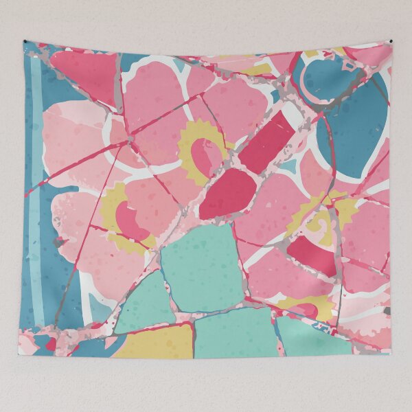 Item preview, Colourful Floral Broken Tile Pieces designed and sold by PopseyUK.