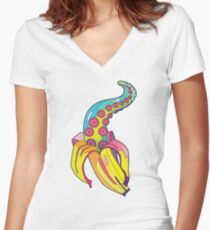 Bananakel Tailliertes T-Shirt mit V-Ausschnitt