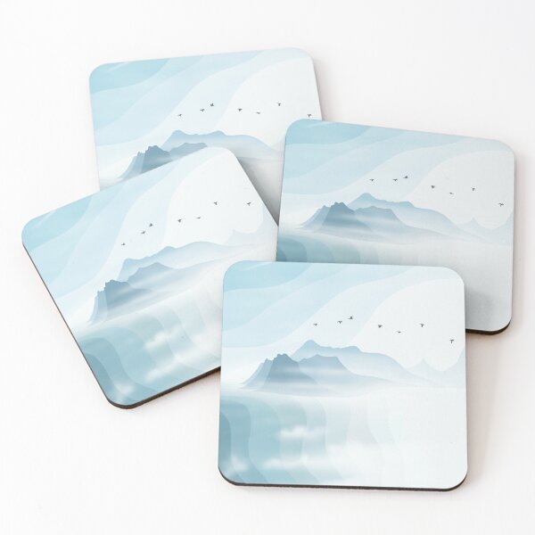 Item preview, Blue Cloudy Mountainscape Digital Illustration designed and sold by AlmightyClaire.