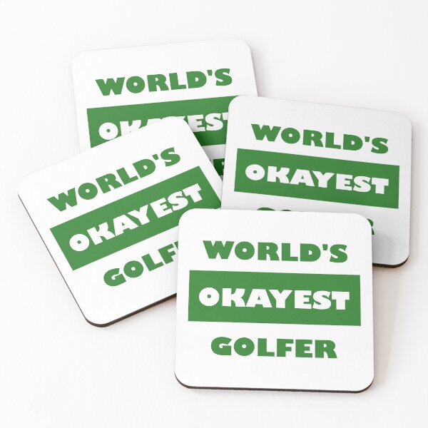 Item preview, Funny Golf Sports World's okayest Golfer - block green and white funny golfer saying designed and sold by Deegital18.