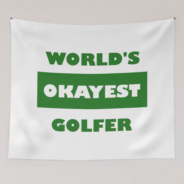 Item preview, Funny Golf Sports World's okayest Golfer - block green and white funny golfer saying designed and sold by Deegital18.