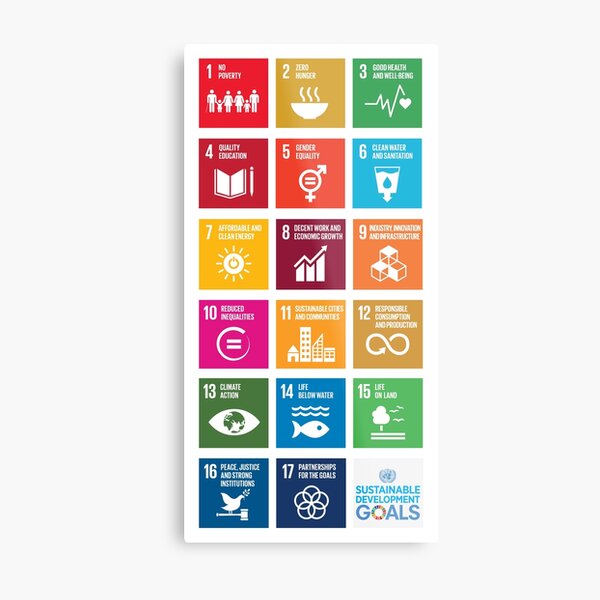 UN SDGs | UN Global Goals Logo | United Nations Sustainable Development Goals 2030 Metal Print