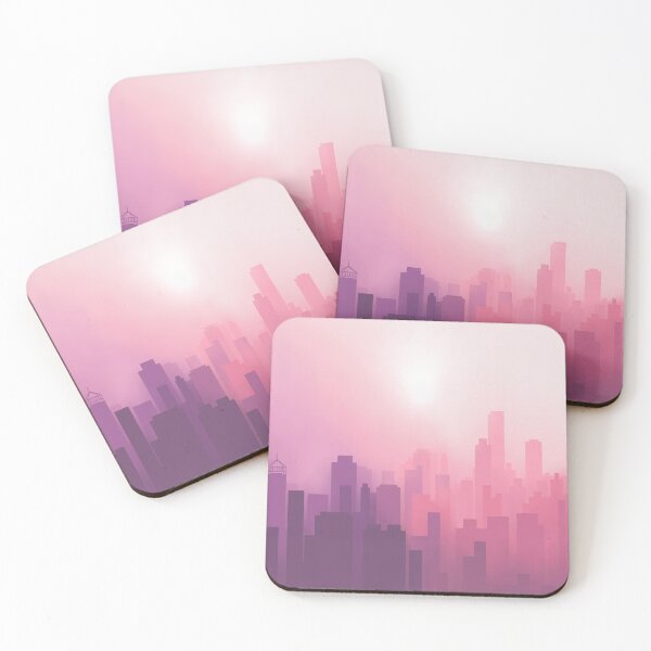 Item preview, Foggy Pink Abstract Cityscape Digital Illustration designed and sold by AlmightyClaire.