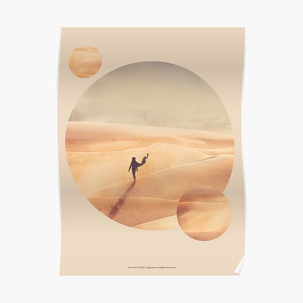 Dune, Arrakis avec deux lunes, conception de film minimaliste Poster