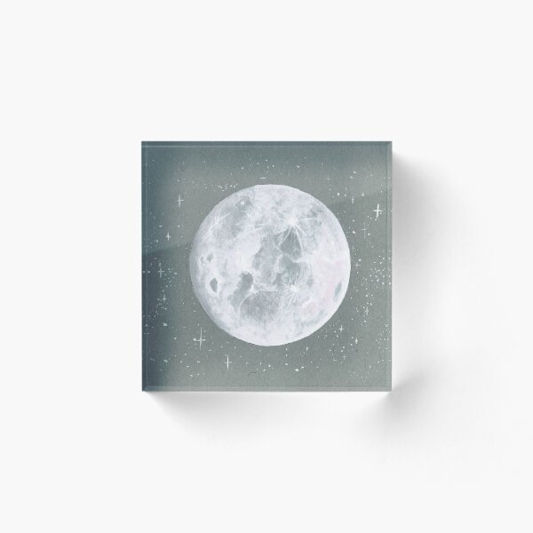 Item preview, Watercolor Moon with Starry Grey Background designed and sold by Danica Templeton.