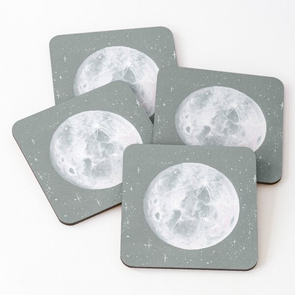 Item preview, Watercolor Moon with Starry Grey Background designed and sold by Danica Templeton.
