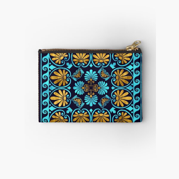 Item preview, Luxury Greek Ornament Blue glass and Gold designed and sold by k9printart.