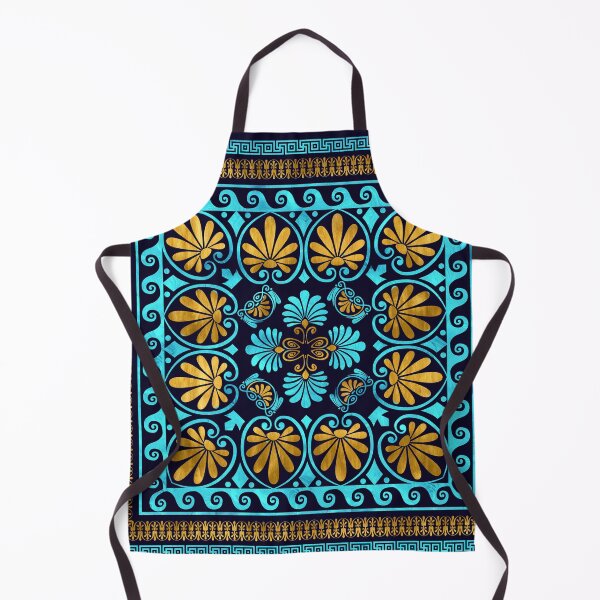 Item preview, Luxury Greek Ornament Blue glass and Gold designed and sold by k9printart.