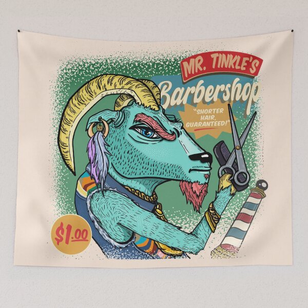Item preview, VINTAGE POSTER FUNNY GOAT BARBERSHOP designed and sold by aydapadi.