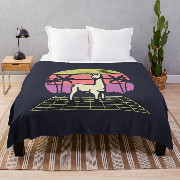 Item preview, Retro llama alpaca sunset palm trees designed and sold by DerSenat.