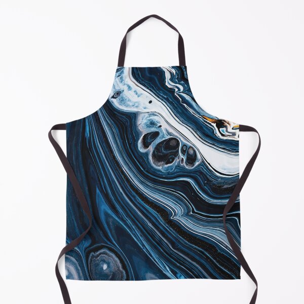 Item preview, Marble Swirls of Blue, Black and White Abstract Pattern designed and sold by Alicia Chee.