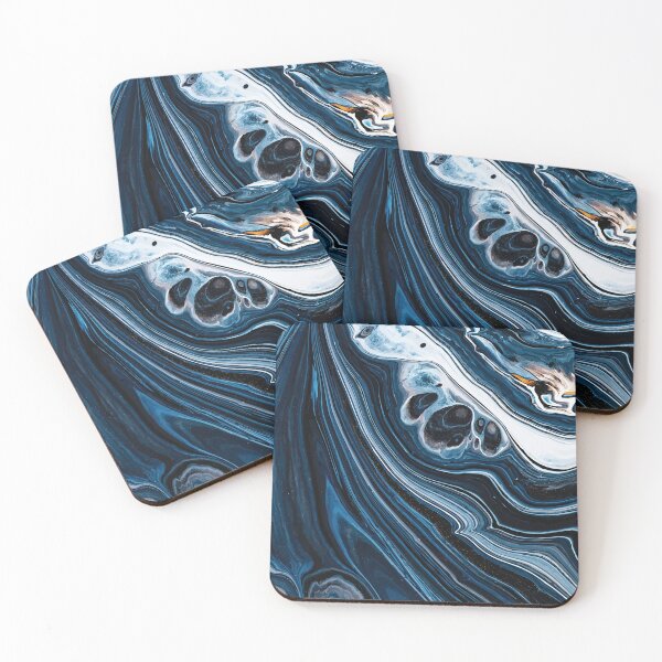 Item preview, Marble Swirls of Blue, Black and White Abstract Pattern designed and sold by Alicia Chee.