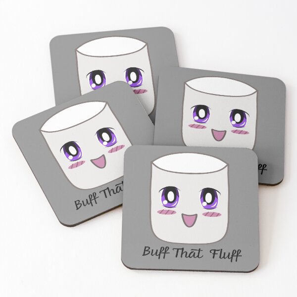 Buff That Fluff Marshmallow Boy FONT 2 Coasters (Set of 4)