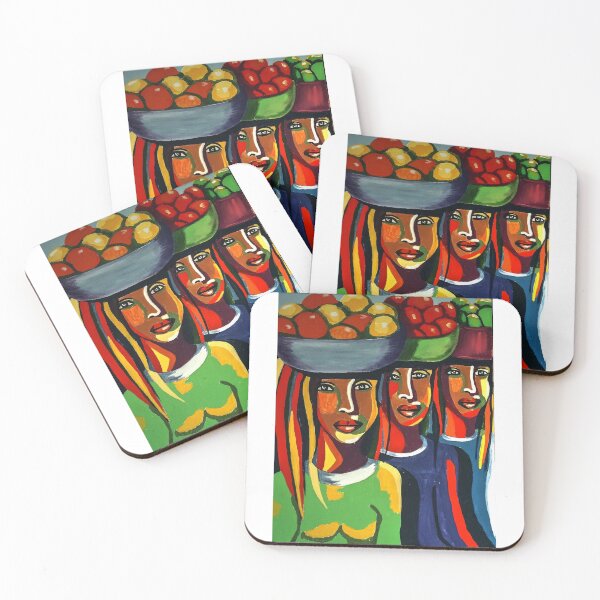 Item preview, African Art - 3 Ladies with fruit baskets designed and sold by RetroRobbo.