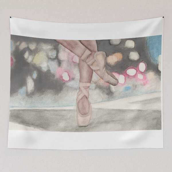 Item preview, Ballet Shoe on City Street with City Lights (white background) designed and sold by ElijartJane.