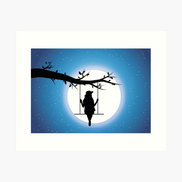 Girl Swing Tree Art Prints For Sale Redbubble