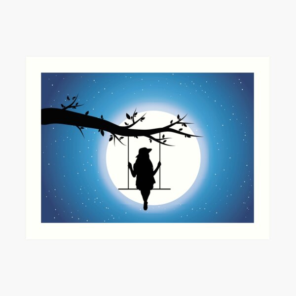 Girl Swing Tree Art Prints Redbubble