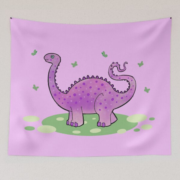 Item preview, purple diplodocus dinosaur with butterflies, pictures of dinosaurs designed and sold by weilertsen.