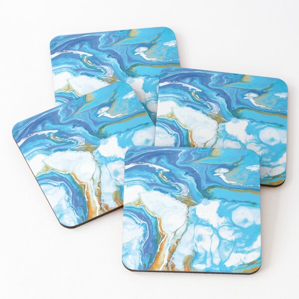 Item preview, Marble Swirls of Light Blue, Yellow and White Abstract Pattern designed and sold by Alicia Chee.