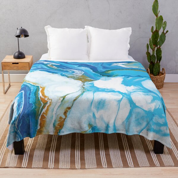 Item preview, Marble Swirls of Light Blue, Yellow and White Abstract Pattern designed and sold by Alicia Chee.