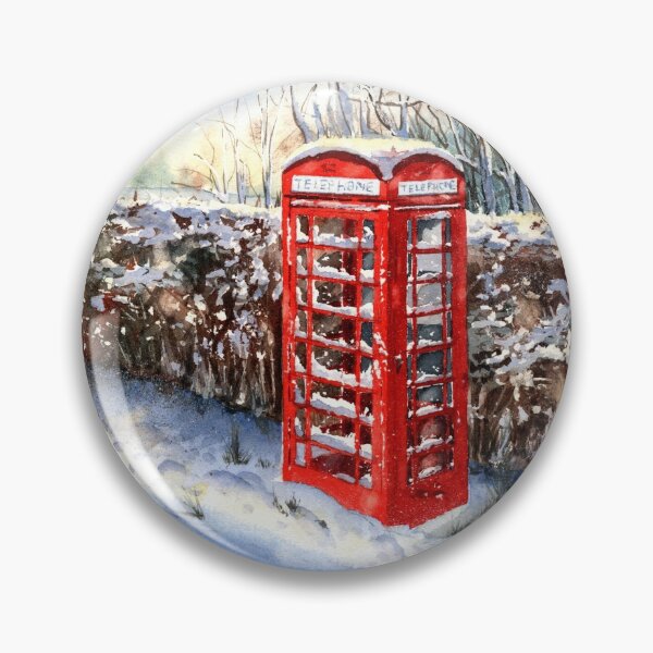 Item preview, Red telephone box in the snow designed and sold by Kathryn Green.