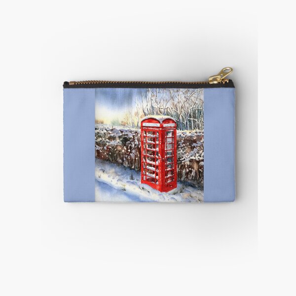 Item preview, Red telephone box in the snow designed and sold by Kathryn Green.