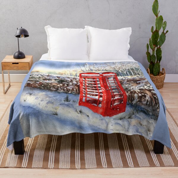 Item preview, Red telephone box in the snow designed and sold by Kathryn Green.