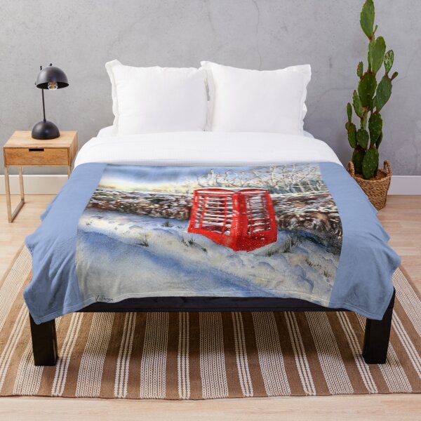 Item preview, Red telephone box in the snow designed and sold by Kathryn Green.