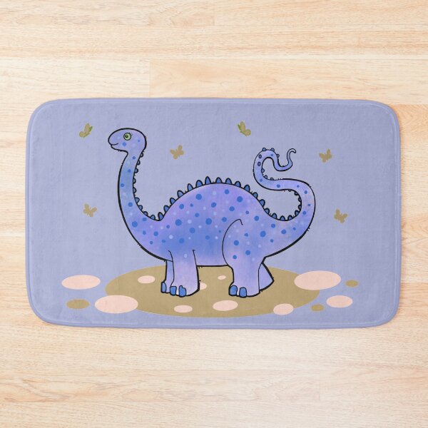 Item preview, blue diplodocus dinosaur with butterflies designed and sold by weilertsen.