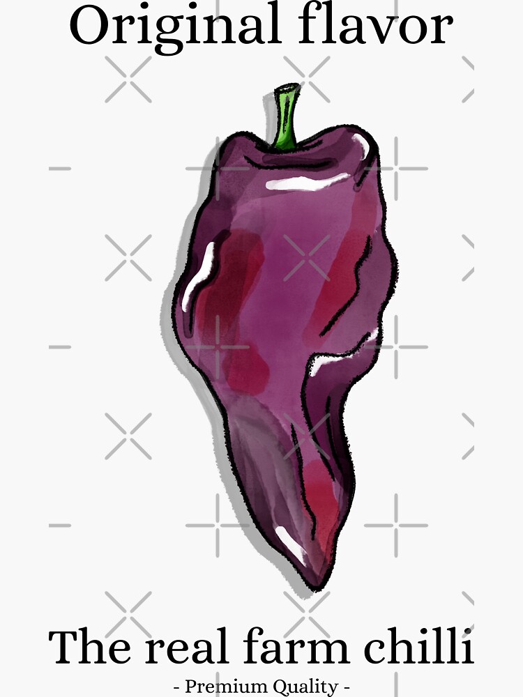 "Purple Pepperoni! Hot chilli shirt" Sticker for Sale by DAGHO Redbubble