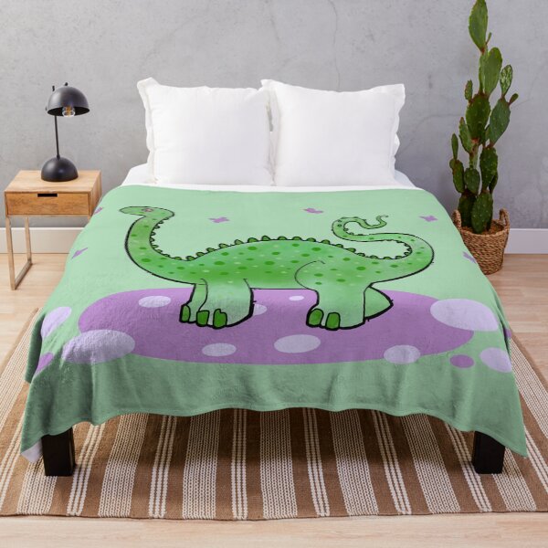 Item preview, green diplodocus dinosaur with butterflies designed and sold by weilertsen.