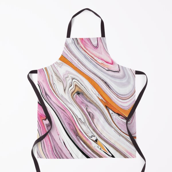 Item preview, Marble Swirls of Pink, Orange, Black and White Abstract Pattern designed and sold by Alicia Chee.