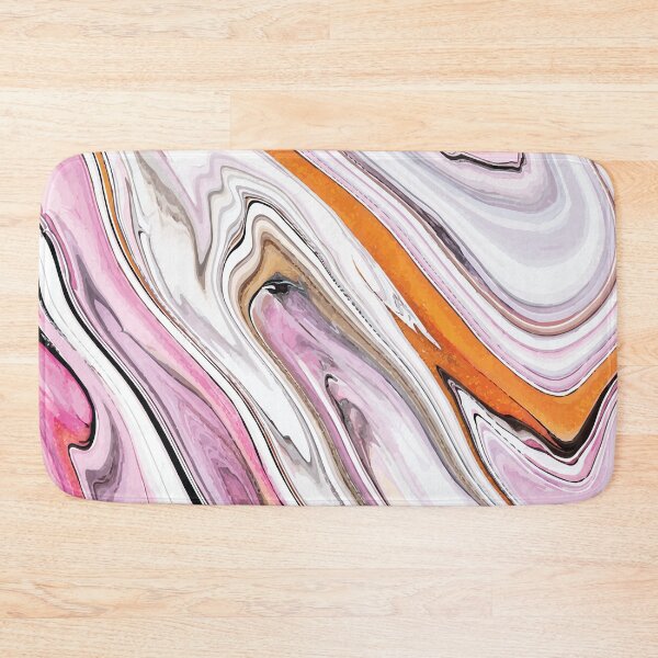 Item preview, Marble Swirls of Pink, Orange, Black and White Abstract Pattern designed and sold by Alicia Chee.