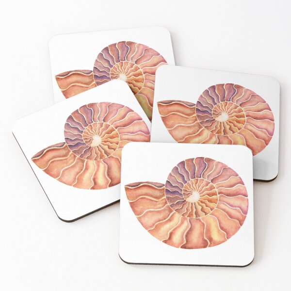Artikelvorschau, Ammonit Fossil Aquarell entworfen und verkauft von Amber Schiltz.