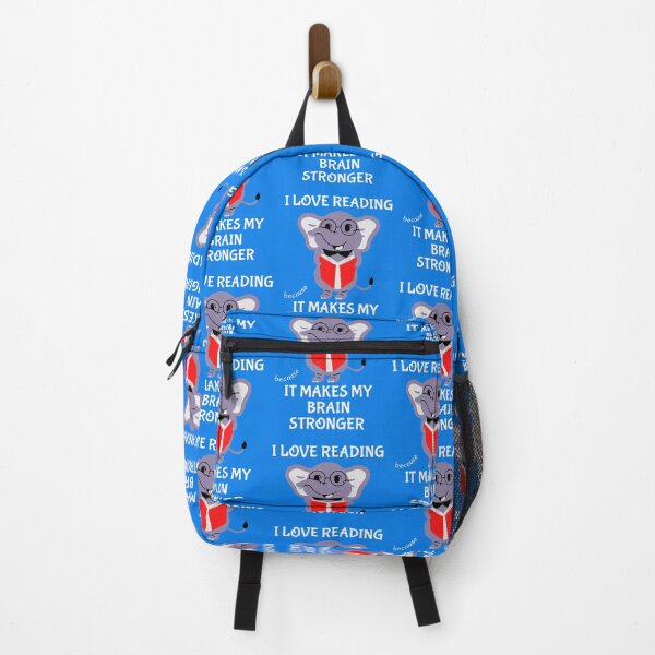 Item preview, I Love Reading because It Makes my Brain Stronger - Elephant designed and sold by ShallyLoves.
