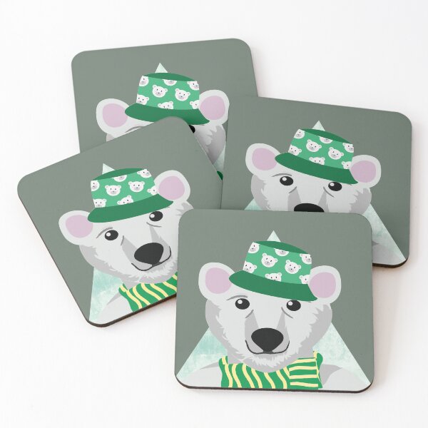 Item preview, Cute polar bear green pattern designed and sold by myseptember18th.