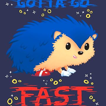 Artwork thumbnail, Gotta Go Fast // Cute Hedhehog, Retro Platformer Game, Meme by Geekydog