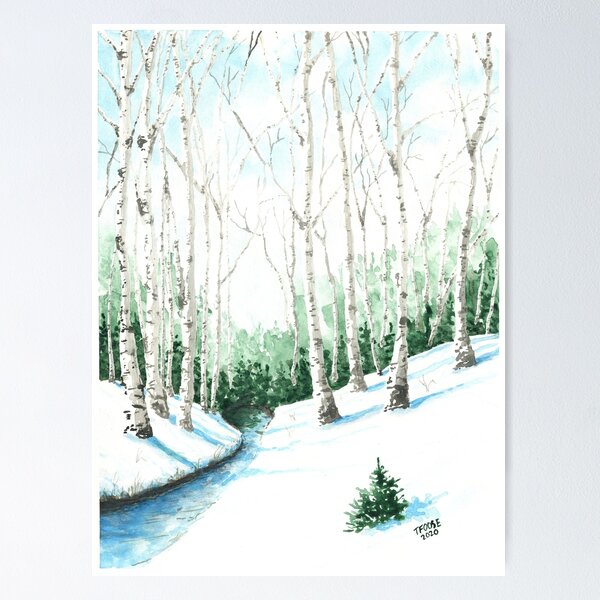 Item preview, Birches and a Little Stream designed and sold by Taphath Foose.