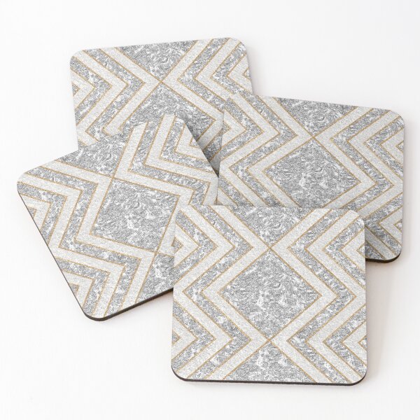Item preview, Art Deco Pattern With Crushed Glass, Glittery Silver Foil and Gold designed and sold by Octavia Soldani.