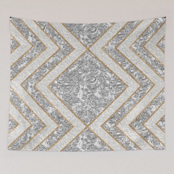 Item preview, Art Deco Pattern With Crushed Glass, Glittery Silver Foil and Gold designed and sold by Octavia Soldani.