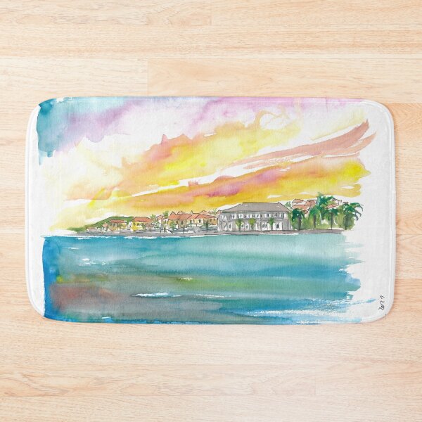Item preview, Gustavia St Barts  Waterfront at Sunset in the Caribbean designed and sold by artshop77.
