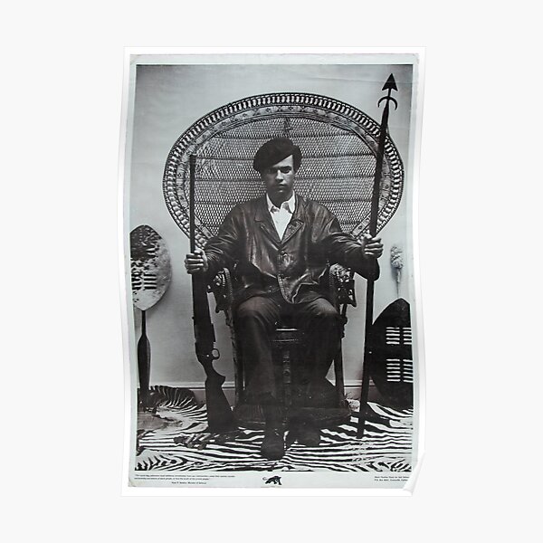 Huey P Newton - Minister of Defence - Black Panthers - Vintage Poster Poster