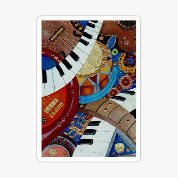 Musical Instrument Collage Sticker
