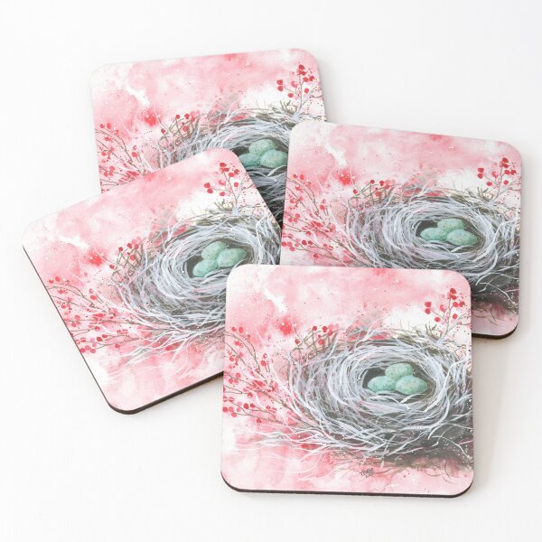 Item preview, Bird Nest With Red Winter Berries designed and sold by Taphath Foose.