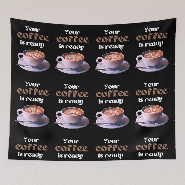 Item preview, Your cup of coffee is ready and it has some cream with a pattern on top #3  designed and sold by AnnaBBS.