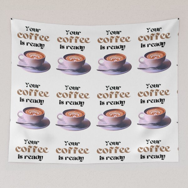 Item preview, Your cup of coffee is ready and it has some cream with a pattern on top #4  designed and sold by AnnaBBS.