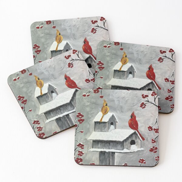 Item preview, Cardinals on bird house, Winter Birds designed and sold by Artbydos.