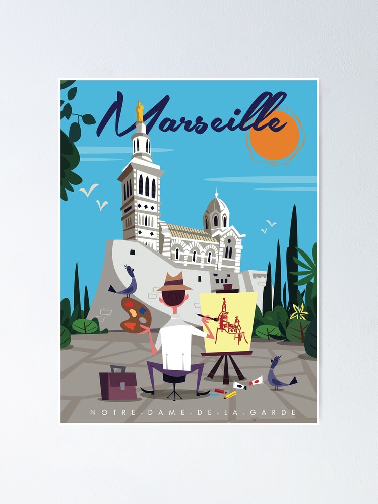 Poster for Sale avec l'œuvre « drapeau marseille » de l'artiste