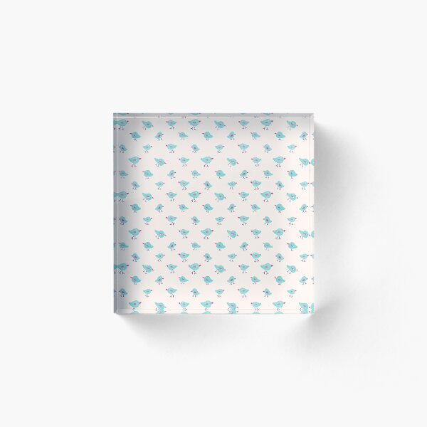 Tiny Birds Repeat Pattern Acrylic Block